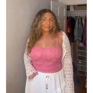 free people double date cami / flowering ginger pink combo size xsmall